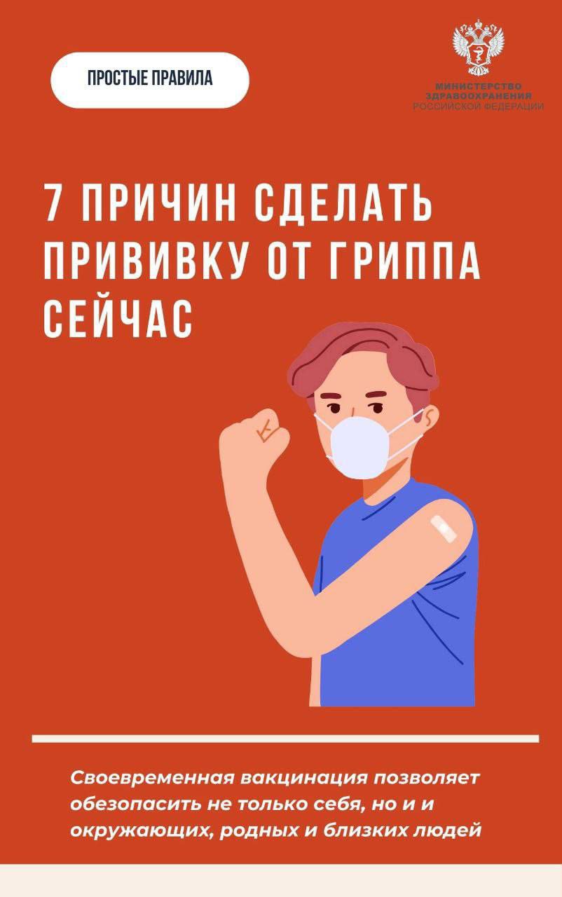 Не откладывайте, сделайте прививку против гриппа сегодня!
