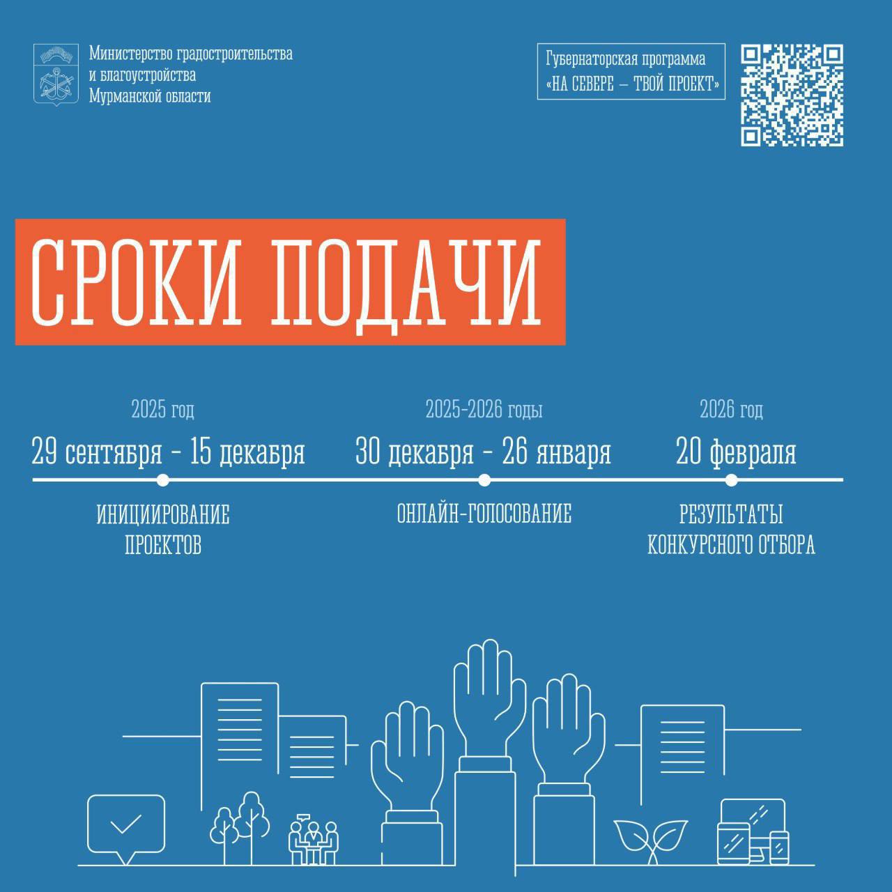 «На Севере – твой проект»: по решению губернатора прием заявок продлен до 15 декабря «На Севере – твой проект»: по решению губернатора прием заявок продлен до 15 декабря