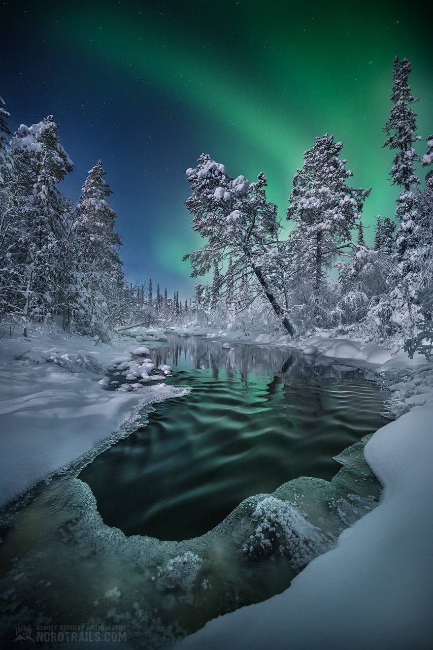 Северное сияние над заполярными речками — завораживающие кадры из архива Сергея Королева Северное сияние над заполярными речками — завораживающие кадры из архива Сергея Королева