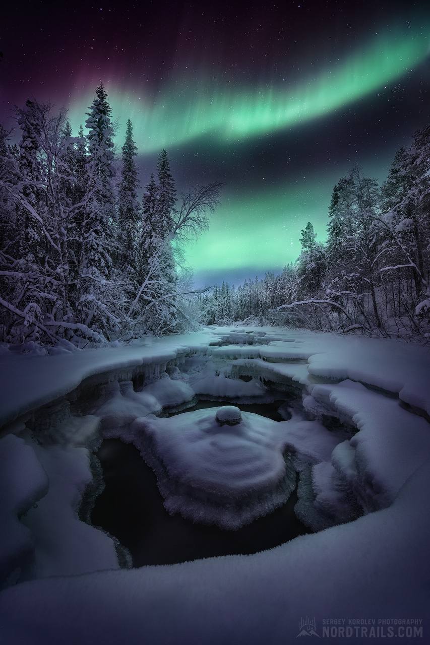 Северное сияние над заполярными речками — завораживающие кадры из архива Сергея Королева Северное сияние над заполярными речками — завораживающие кадры из архива Сергея Королева