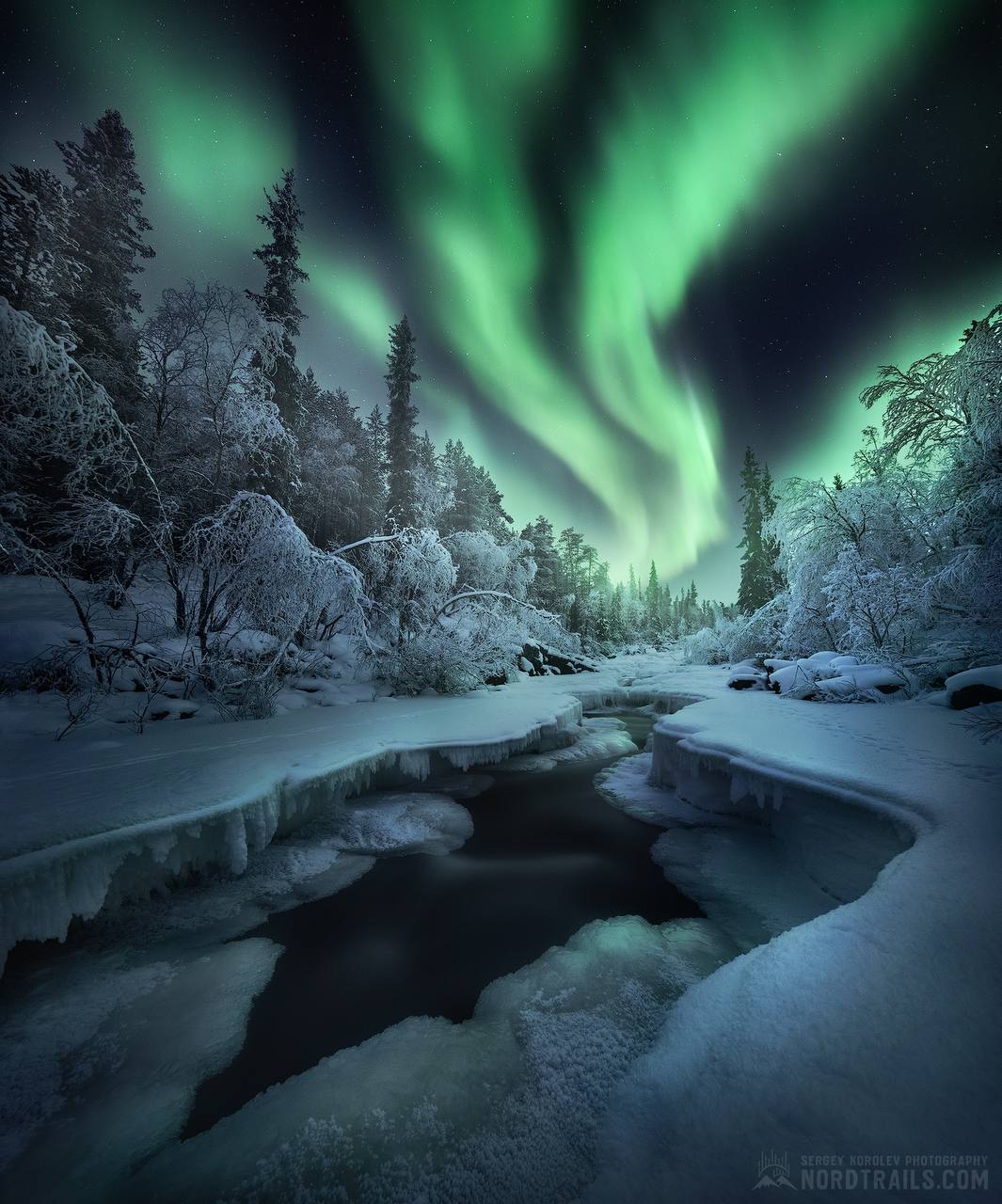 Северное сияние над заполярными речками — завораживающие кадры из архива Сергея Королева