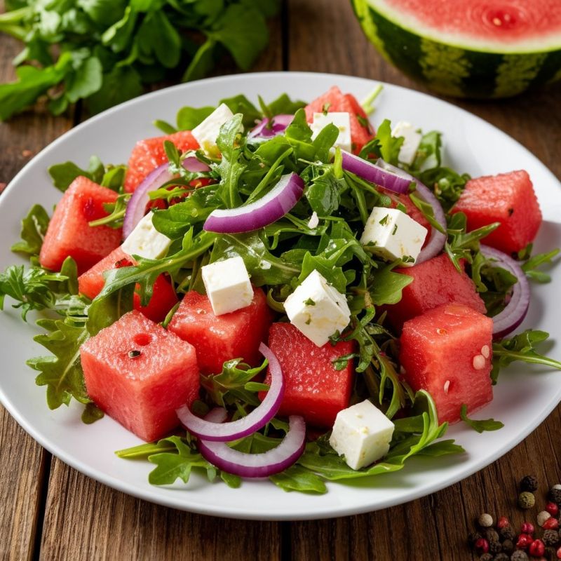 Летний салат с арбузом: освежение в каждом кусочке