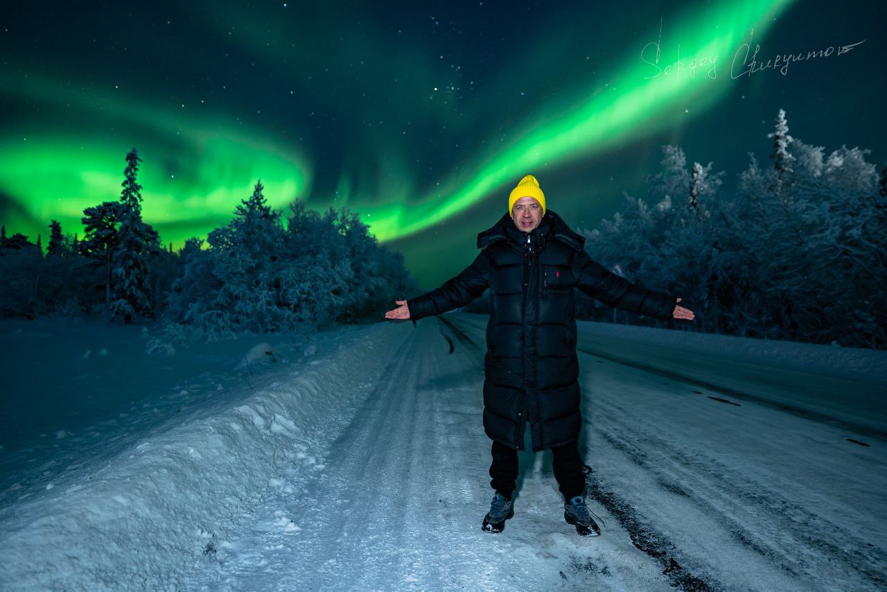 Известный актер ошеломлен северным сиянием в Мурманске