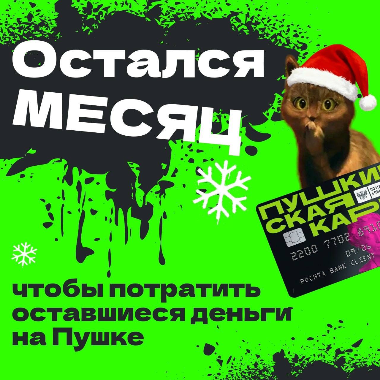 Владельцам Пушкинской карты: не забудьте использовать остаток баланса до конца года