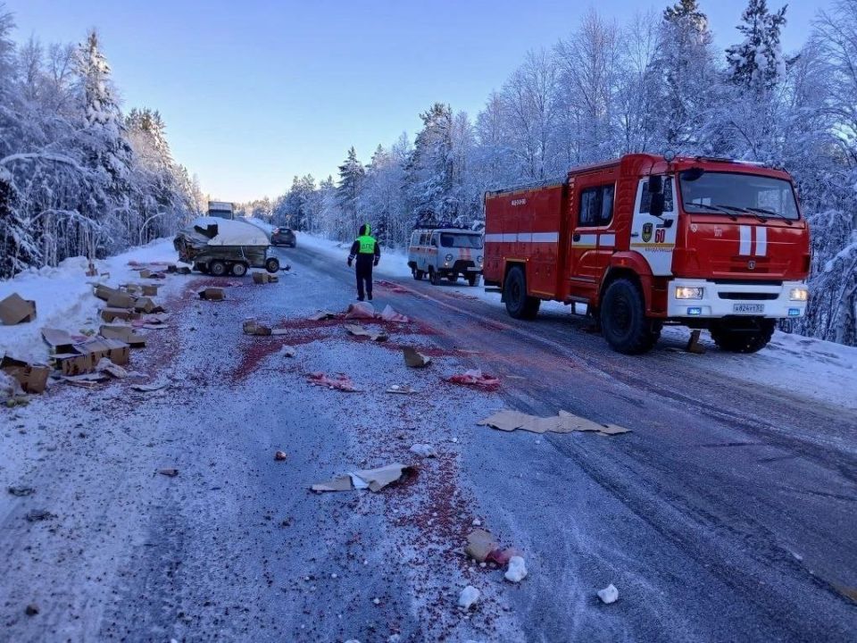В лобовом столкновении под Кандалакшей погиб человек, движение на трассе "Кола" перекрывали