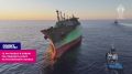 Опубликованы кадры газовоза, подорванного укро-террористами в Средиземном море
