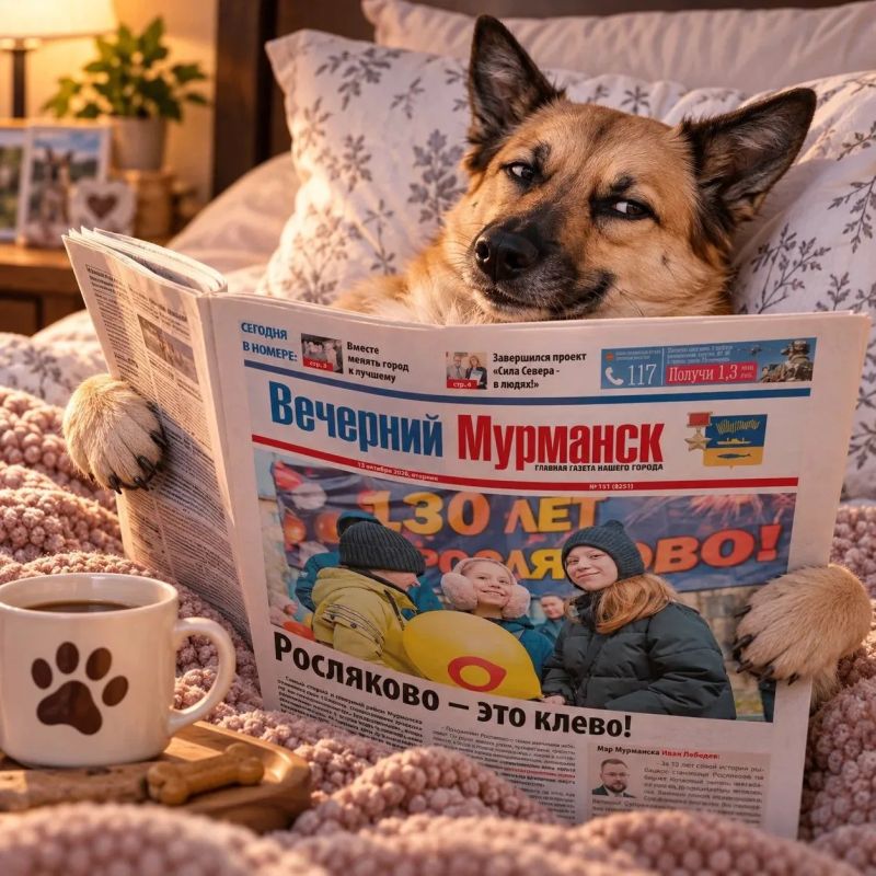 Пока хозяйка занята, Туча изучает городские новости!