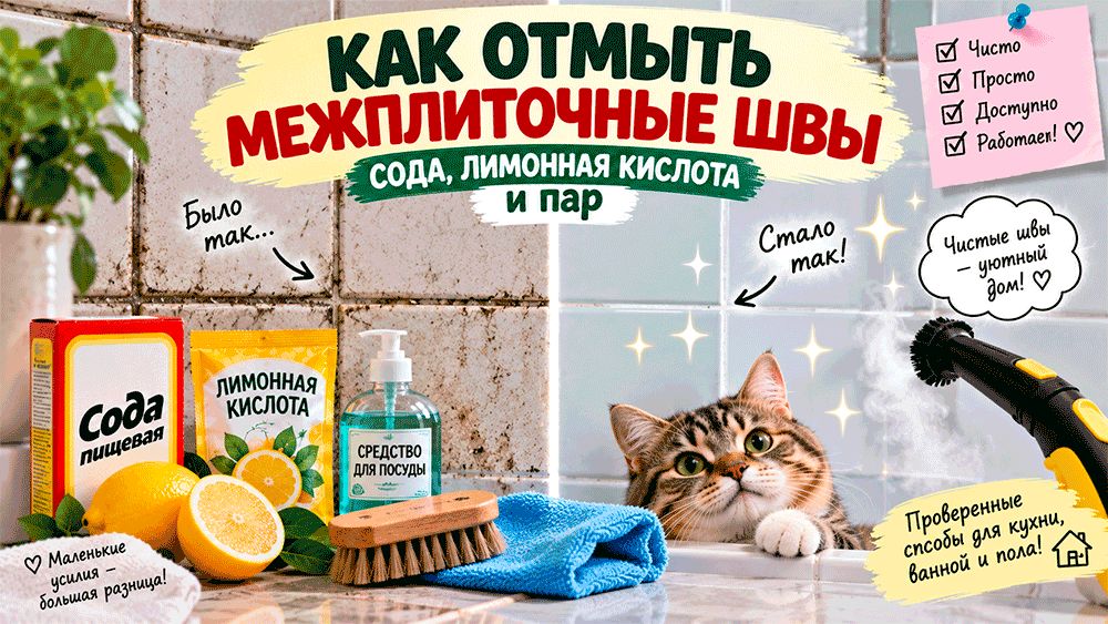 Потемневшие швы между плитками снова станут чище: сода, пар и важные предосторожности